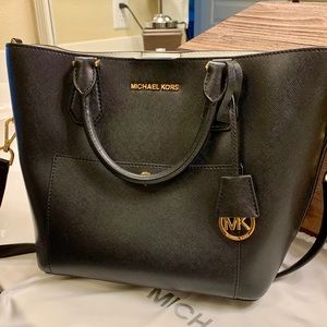 New Michael Kors Greenwich Large Grab Bag Black